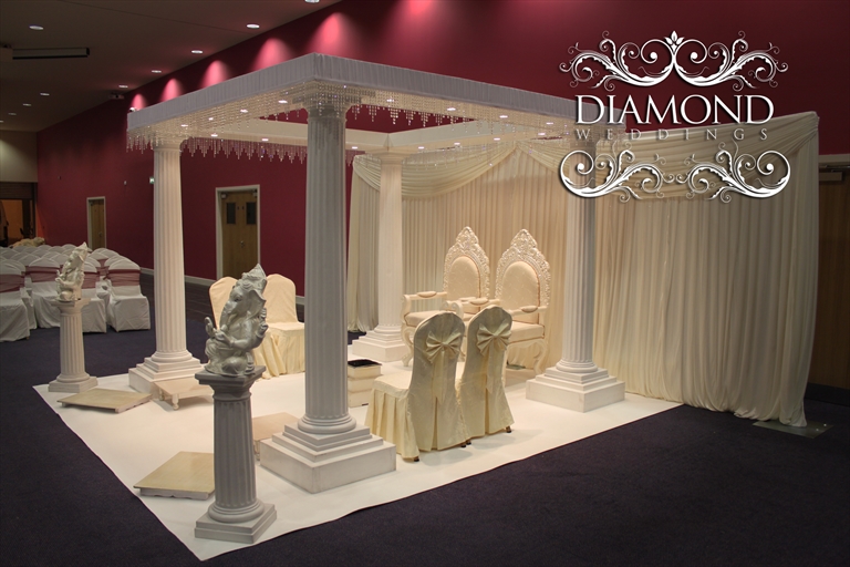 Crystal Roman Pillar Mandap Birmingham