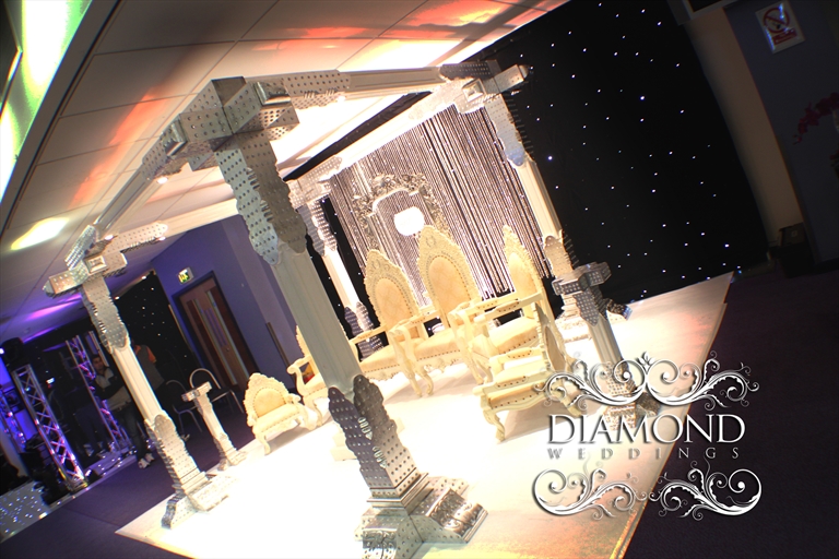 Diamond Encrusted Silver Mandap Birmingham