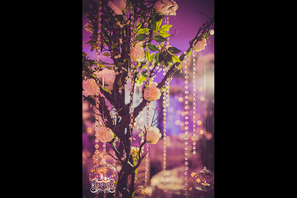 Brown Twig Trees with Roses